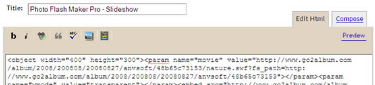 paste embed code on blogger
