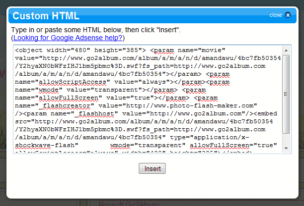  embed slideshow in webs