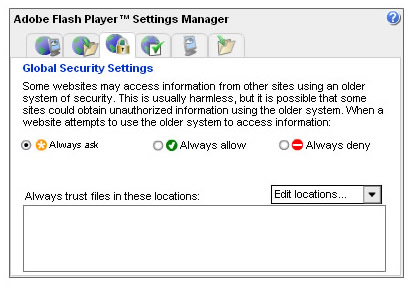 Adobe Flash Player Settings Manager 