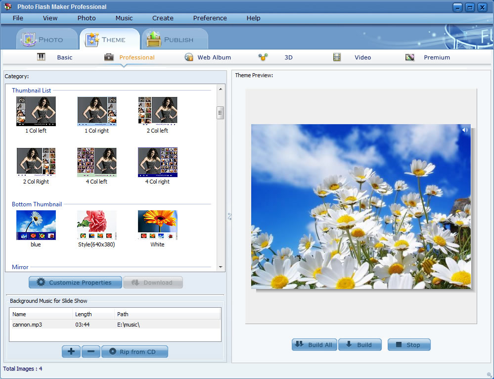 Software screenshot of the HTML5 Slideshow Maker